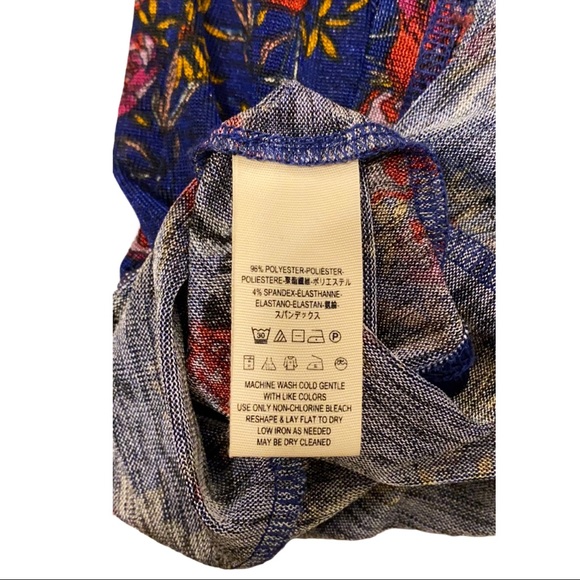 EUC Free People BOHO Blue Floral Blouse - Picture 4 of 4